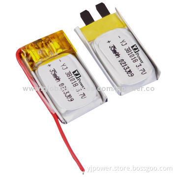 Rechargeable Li-polymer Batteries 381013, 35mAh Capacity, 3.7V Voltage